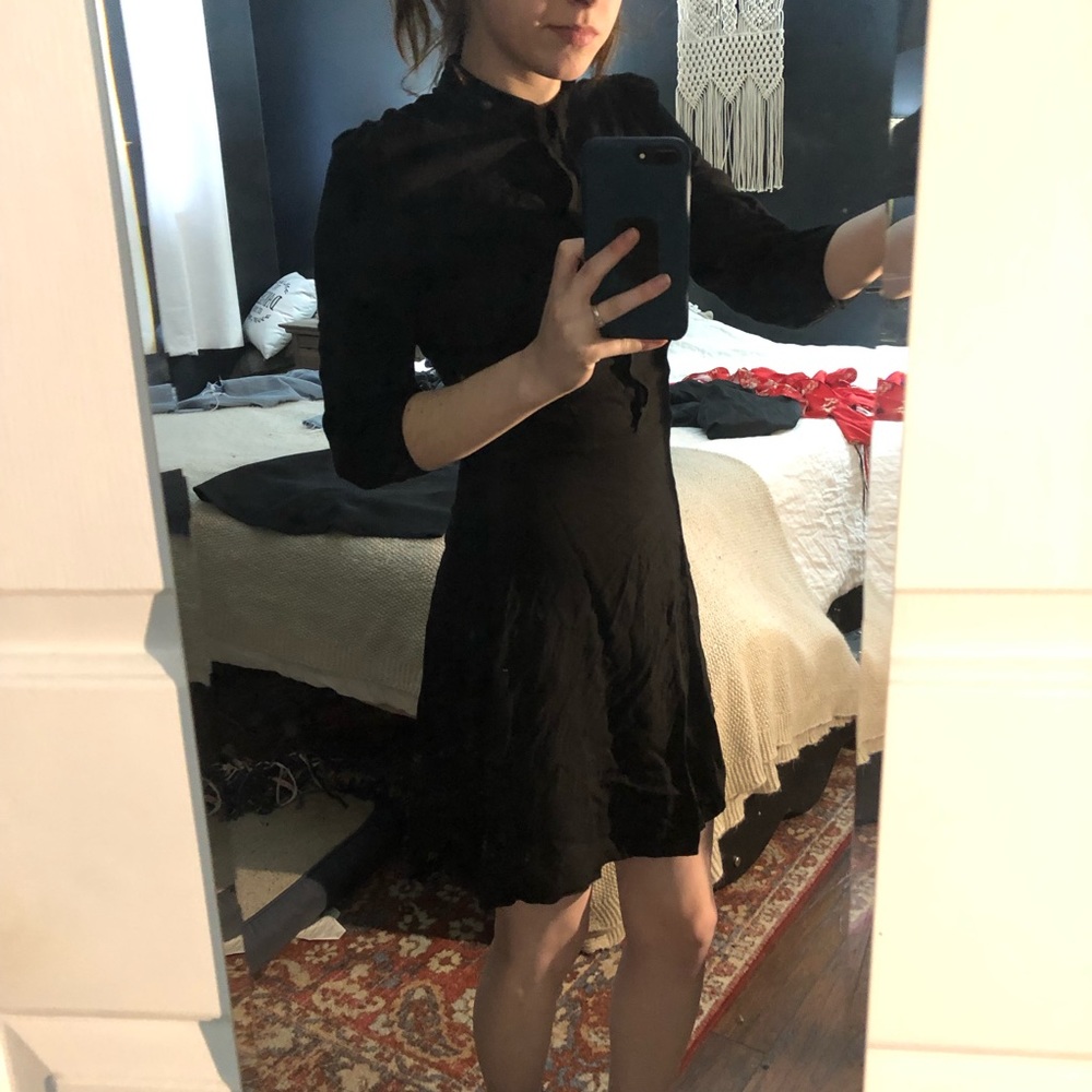 H&M Black Button Up Dress
